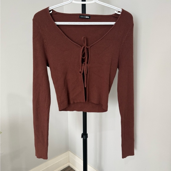 Fashion Nova Tie Front Cardigan - Picture 2 of 5